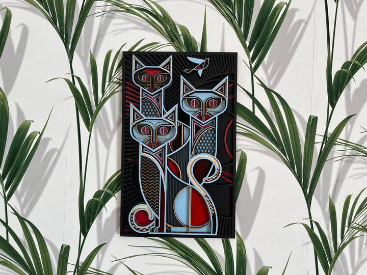 Cats Painting Mandala Wall Art