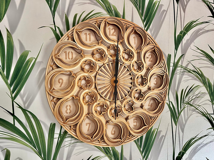 Wooden Clock Mandala Wall Hanging