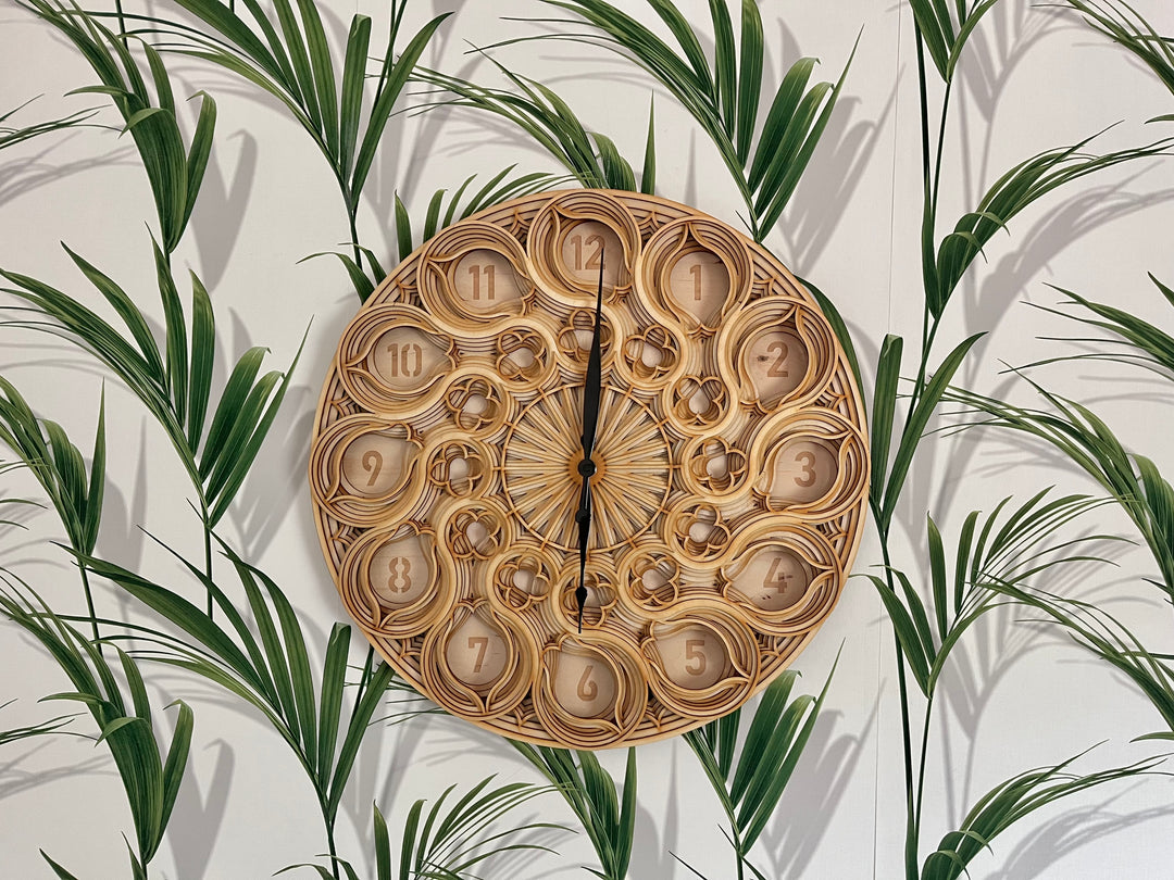 Wooden Clock Mandala Wall Hanging