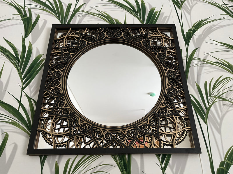 Large Wall Mirror | Mirror Wall Décor | Mandala Wall Art | Ornate Mirror