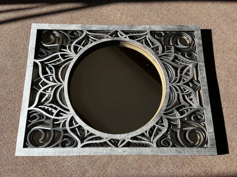 Wooden Large Mirror Mandala