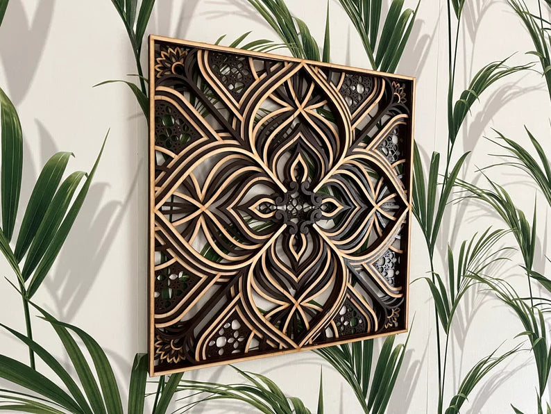 Mandala Wall Art | 3D Wood Wall Art | Sacred Geometry |