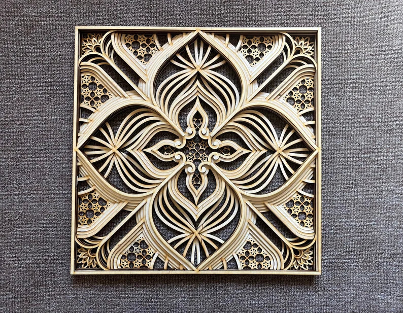 Mandala Wall Art | 3D Wood Wall Art | Sacred Geometry |