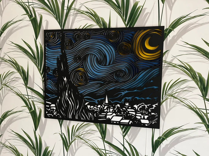 Van Gogh–Inspired Large Wooden Wall Art